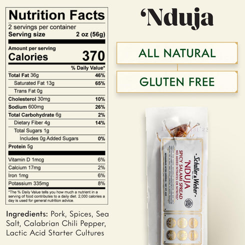 4 Oz (Pack 1) Schaller & Weber Nduja Spicy Salami Spread, of | Nduja Calabrian Spreadable Salami | No Artificial