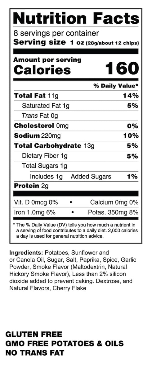 Pack 1.375 Oz Pack 16 Kettle Cooked Potato Chips by Great Lakes Value Bundled by SUPERDEALS | Bag | Michigan Cherry BBQ