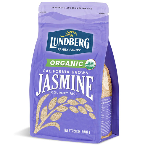 Lundberg Organic Jasmine Rice, Long Grain Brown Rice - Non-Sticky, Fluffy Aromatic
