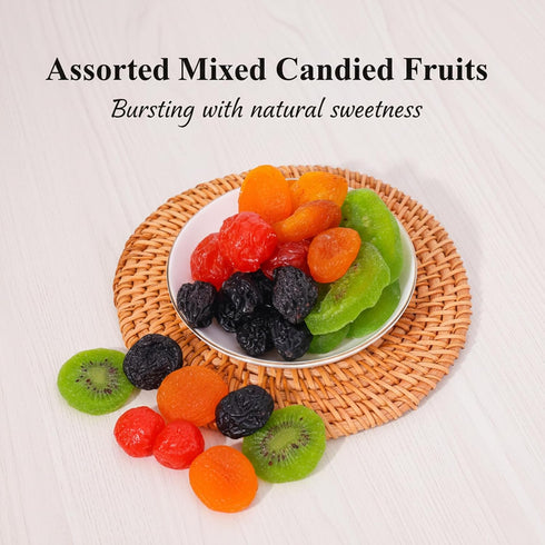 SODGHYTR 17.64 Oz/500g Wonderful Plums A Tin of Dried Mixed Fruits, Premium Assorted Dried Fruits, Including Prunes