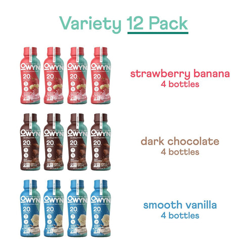 20g 4g 5g Pack, 12 Oz (12 Pack) OWYN Only What You Need Protein Shake, Vegan Protein, Ready to Drink, Dairy Free, Great