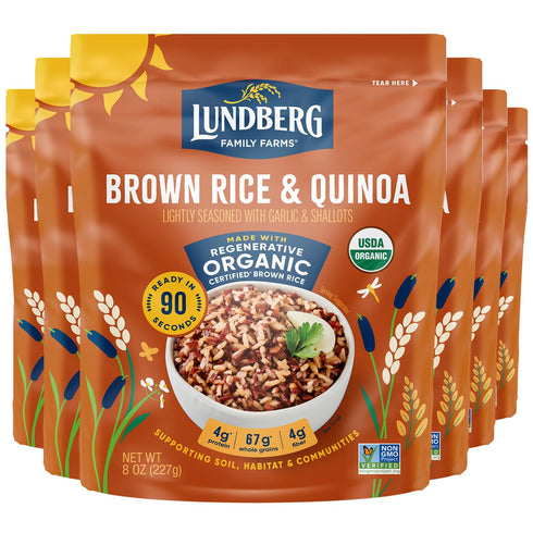 Lundberg Brown Rice & Quinoa, Ready in 90 Seconds, 6-Pack Regenerative Organic