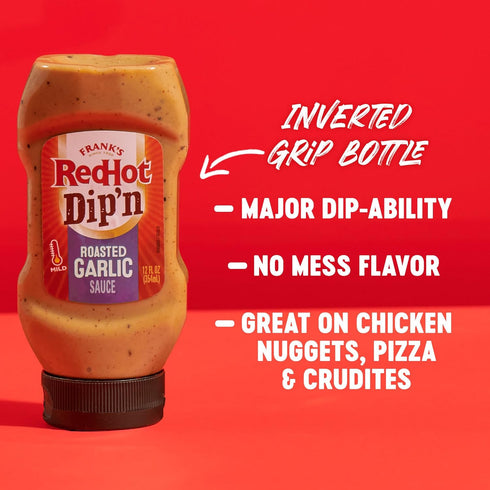 12 oz (Pack 6) Frank's RedHot Dip'n Roasted Garlic Sauce, fl