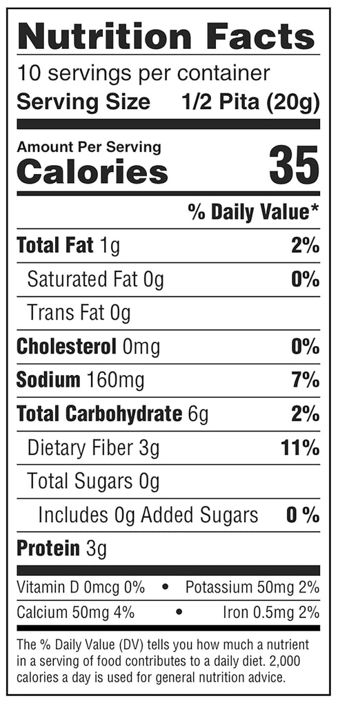 3g 6-Pack (5 Pack, 30 Joseph's Heart-Friendly Pita Bread, Net Carbs Per Serving, Per Pitas Total), Fresh Baked