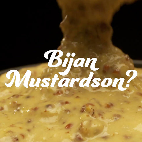 9 oz Bijan Mustardson Gourmet Dijon Mustard, Bold & Smooth Premium Spicy Condiment for Sandwiches, Pretzels, Burgers