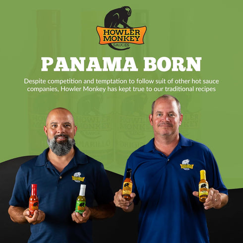 Howler Monkey Sauce Verde - Aji Chombo Inspired Hot Sauce, Gluten Free, Low Sodium, 1-Pack 5oz Bottles