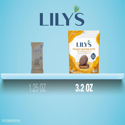 3.2 oz LILY'S Milk Chocolate Style Peanut Butter Cups No Sugar Added, Sweets Bag