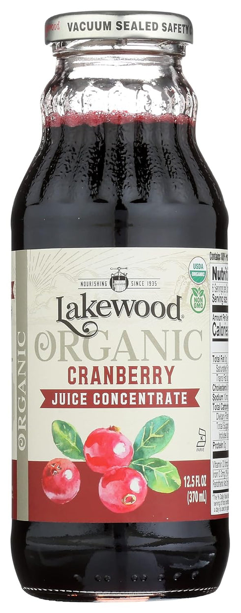 Lakewood Organic Cranberry Concentrate Juice, Gluten Free, Non GMO, Preservative Free, 12.5