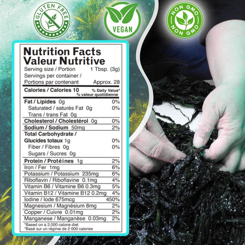 (3oz/Bag) Ocean's Balance Organic Dulse Flakes Atlantic Dulse Organic Flakes for Keto, Paleo Diet, Vegetarian & Vegan