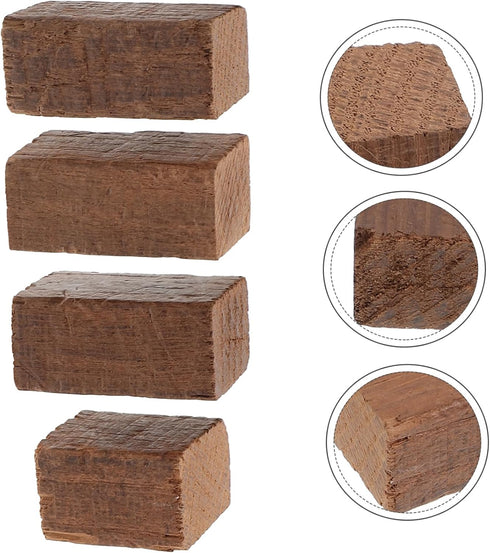 4pcs Mobestech Red Wine Brewing Wood Chips Cubes for Home Winemaking Flavor and Random Shape for Wine and Whiskey Aging