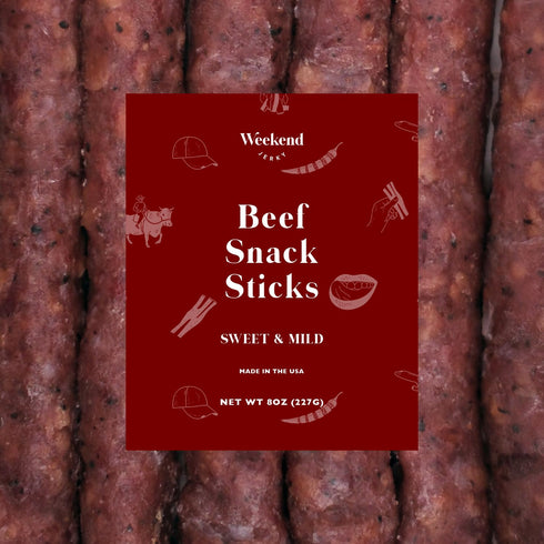 Weekend Jerky Sweet & Mild Beef Snack Sticks, 8 oz, Made in the USA