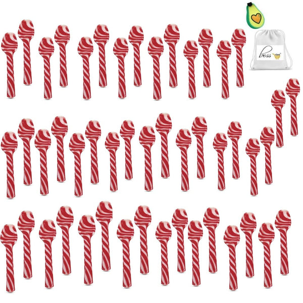 LJIF BCL Candy Cane Peppermint Spoons - Edible Spoons - Hot Chocolate and