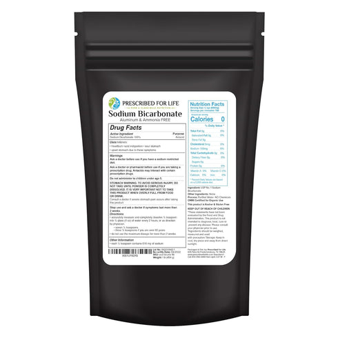 Prescribed For Life Natural Sodium Bicarbonate - 1 Lb Pouch Baking Soda Powder
