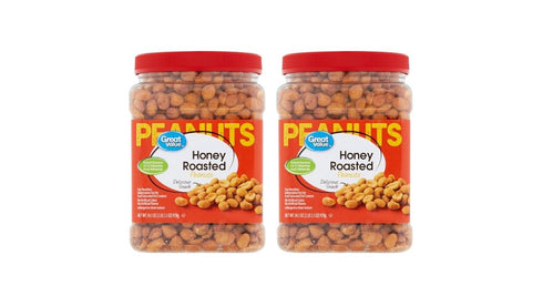 Chao Thai Great Value Honey Roasted Peanuts,(2-Jars of 34.5 oz)