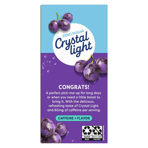 10-Packet (Pack 8) Crystal Light On The Go Energy Grape - Caffeine Energy Releasing, Boxes