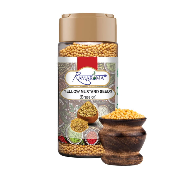 Ramaroma Yellow Mustard Seeds 4oz (113g) Jar ~ All Natural | Vegan