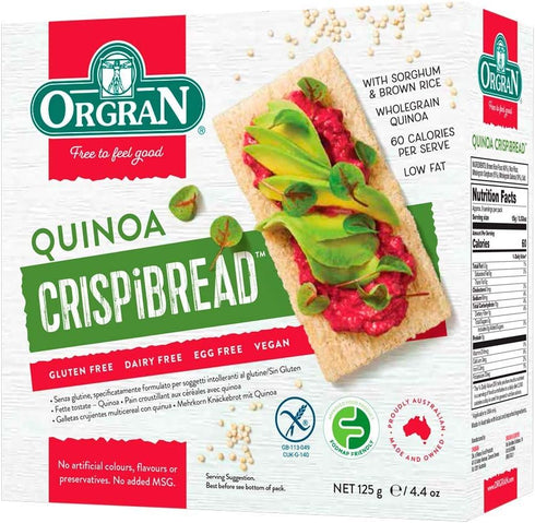 Orgran Gluten Free Super Grains Crispibread with Quinoa - 4.4 oz