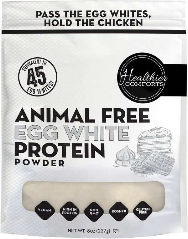 Healthier Comforts Animal-Free Egg White Powder (8 oz) | Vegan Egg White