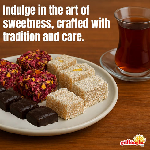 8.8oz 250gr (Pack 1), Guellueoglu Gourmet Delight Series: Sultans Confections Assorted Turkish Delight,