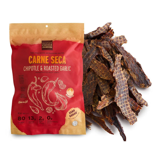 People's Choice Beef Jerky Carne Seca - Sugar Free, Keto, Zero Carb,