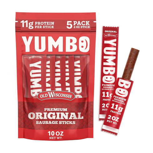 YUMBO Original Summer Sausage Sticks, High Protein Snacks, Gluten-Free, Low Carb, Keto,