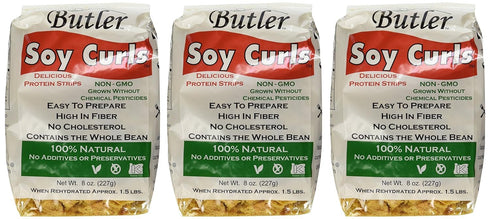 Butler Foods 3 Pack 3 8 oz 10.35 oz Butler Soy Curls - x bags + Chik-Style Seasoning