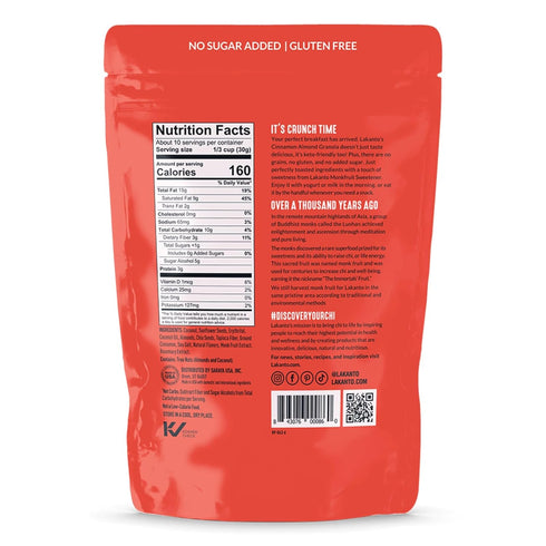 (11 Oz) Lakanto Cinnamon Almond Crunch Granola - Delicious Snack, Quick Breakfast Cereal, Keto Friendly, Monk Fruit
