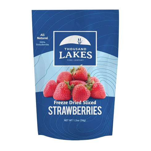 Thousand Lakes Freeze Dried Strawberries - 1.2 Ounces, No Sugar Added, 100% Sliced Strawberries