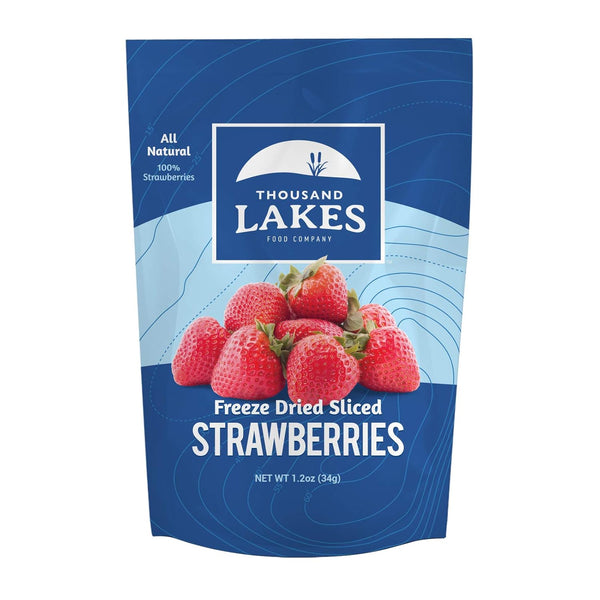 Thousand Lakes Freeze Dried Strawberries - 1.2 Ounces, No Sugar Added, 100% Sliced Strawberries