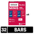 6g Pack (4 32 Count) RXBAR Minis Protein Bars, Protein, Gluten Free Snacks, Variety Boxes
