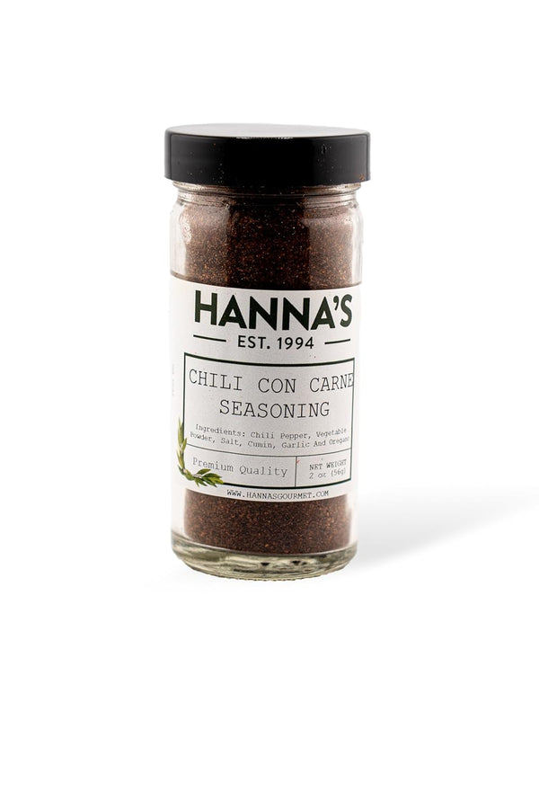 Hanna's Chili Con Carne Seasoning, Premium Quality, 4 fl oz Glass Jar
