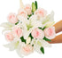 BloomsyBox Lily Love-Elegant White Lilies & Light Pink Roses (Glass Vase Included) Fresh Flowers for Delivery Special