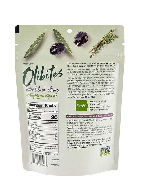 (5 oz, Olibites Pitted Black Olives - Fresh Olives Marinated in Extra Virgin Olive Oil Pitted Black)