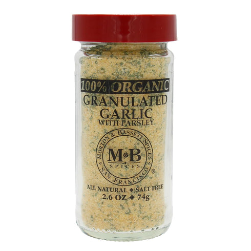 Morton & Bassett 100% Organic Granulated Garlic with Parsley | Savory Blend