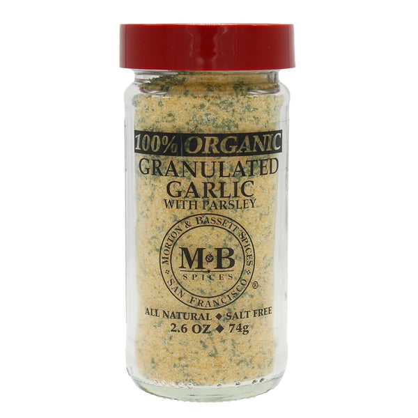 Morton & Bassett 100% Organic Granulated Garlic with Parsley | Savory Blend