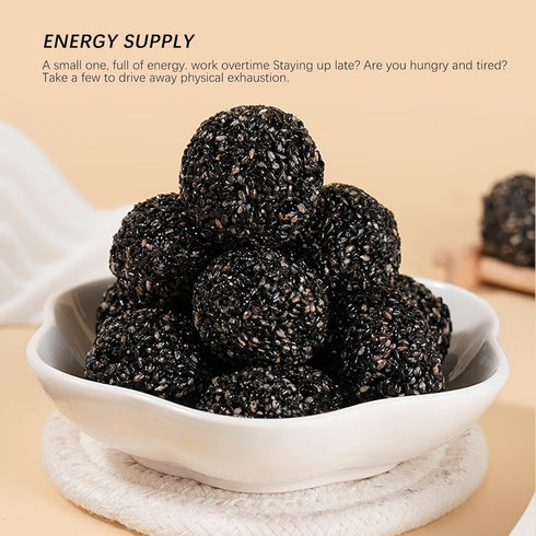 BAYUEDEGUA 100g/3.52oz Mulberry+Black 10 -Sandwich Black Sesame Pill Black Sesame+Black Beans+Black Rice+Black Goji