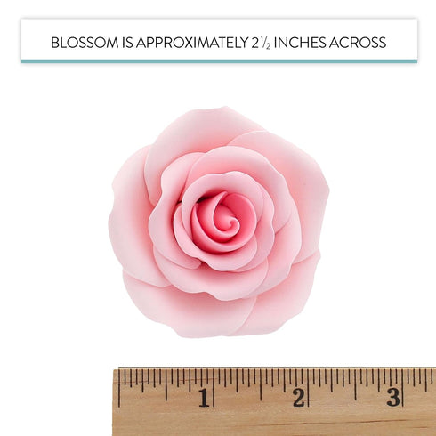 8 Count Global Sugar Art Shrub Rose Pink Sugar Cake Flowers, Large Wired, by Chef Alan Tetreault