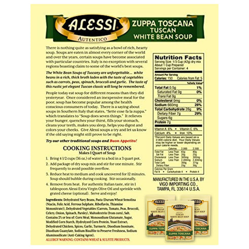 6oz Pack 3) Alessi Autentico Premium Soups, Traditional Flavors, (Variety