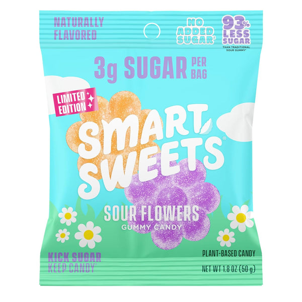 SmartSweets Sour Flowers Limited Edition, Easter Candy, Plant Based, Gluten Free Gummies,