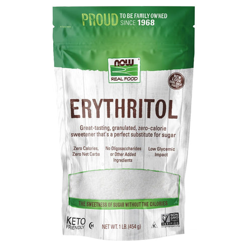 NOW Foods, Erythritol, Great-Tasting Sugar Replacement, Zero Calories, Low Glycemic Impact, Kosher,
