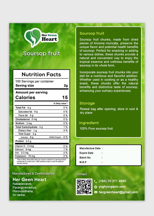 Generic 100g, Soursop Fruit Slices, Pure Fruit Snack