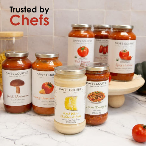 24oz (Pack 1) Dave's Gourmet Wild Mushroom Pasta Sauce - Savory Tomato & Mushroom Garlic Blend - Gluten Free - Ideal