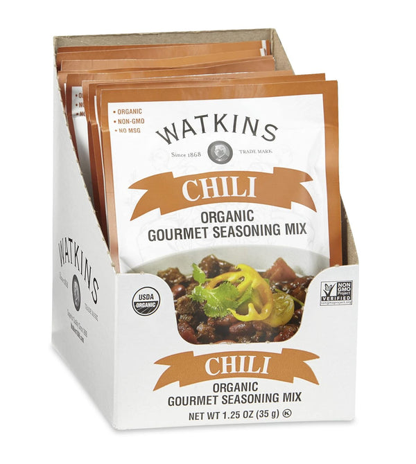 Watkins Organic Chili Gourmet Seasoning Mix - 1.25 oz. Packets (Pack of 12)