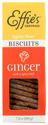 Effies Homemade, Ginger Crackers Biscuits, 7.2 Ounce