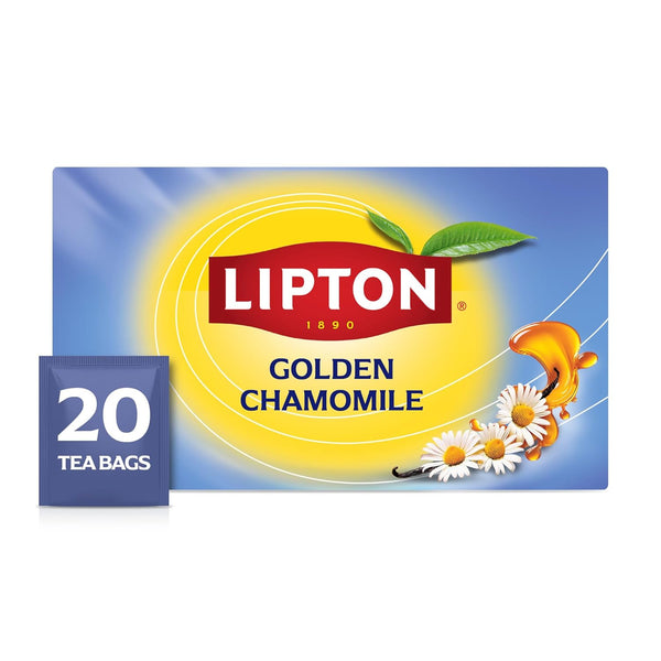Lipton Golden Chamomile with Honey and Vanilla Tea Bags, caffeine free Tea,