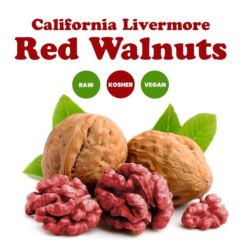 8 Food to Live - California Livermore Red Walnuts, Ounces Raw, No Shell, Kosher, Unsalted, Natural, Sirtfood, Bulk