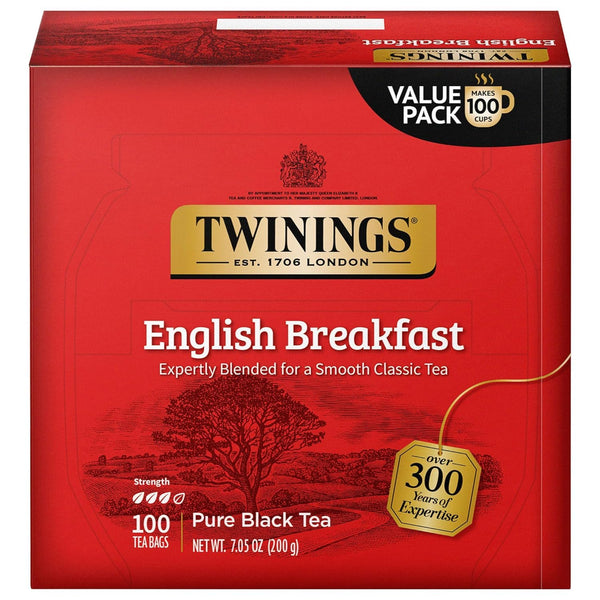 Twinings English Breakfast Black Tea Individually Wrapped Bags, 100 Count (Pack of