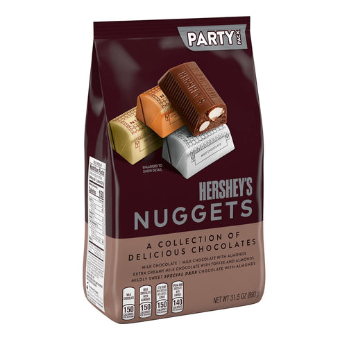 31.5 oz HERSHEY'S NUGGETS Assorted Chocolate Candy Party Bag