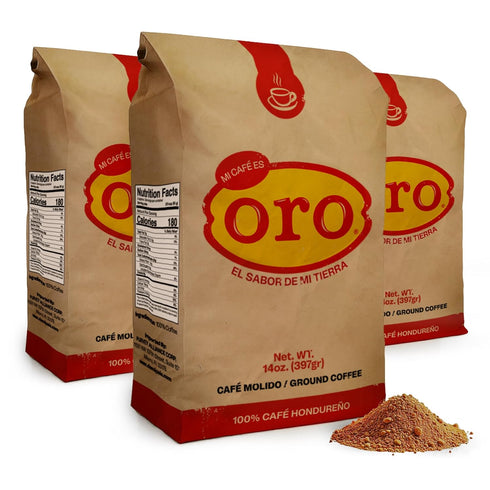 Mi cafe es ORO Ground Coffee 100% Honduran Dark Roast; Exotic Flavor;