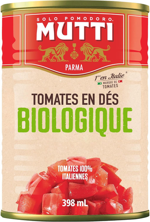 14 oz. 6 Pack #1 Mutti Organic Diced Tomatoes (Polpa Pezzi), | | Italys Brand of Tomatoes | Fresh Taste for Cooking |